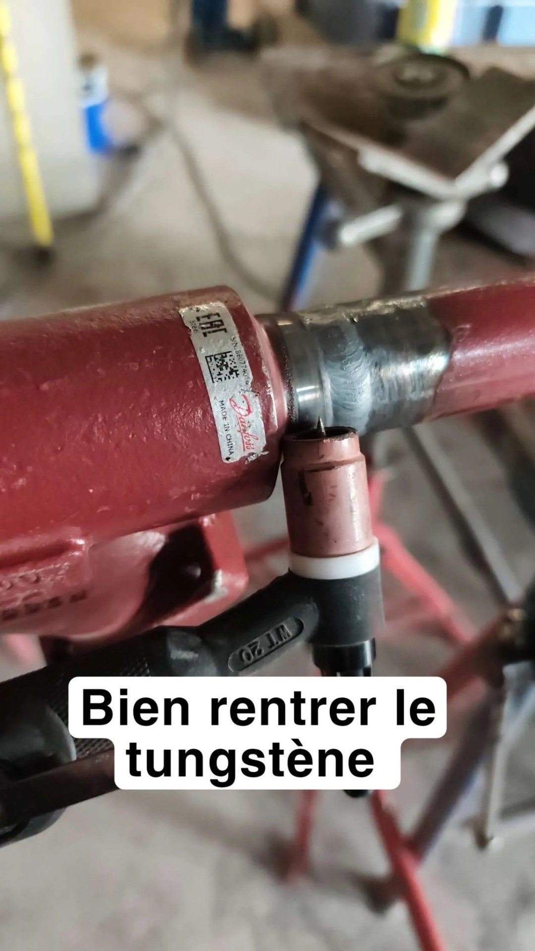 Soudure TIG acier 1 pouce — bien rentrer le tungstène